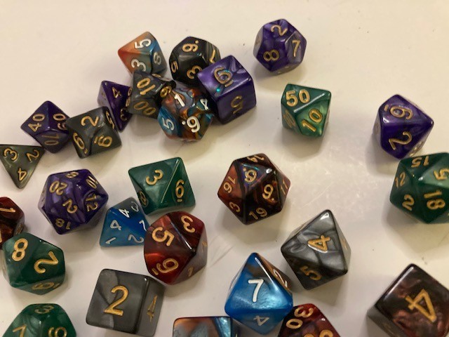33 Polyhedral Dice Random Set D and D Dice Dungeons Dragons RPG Misc Colors