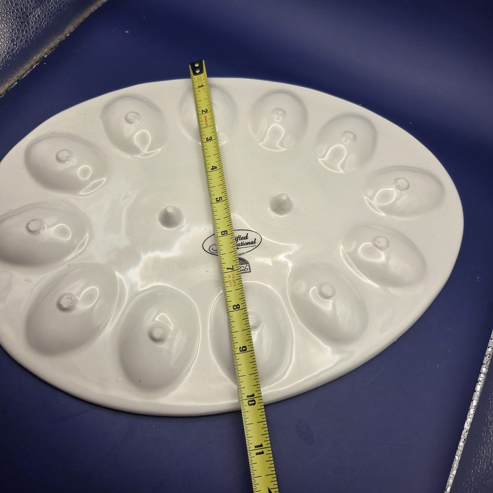 Certified International Susan Winget Easter Egg Deviled Egg Platter 12.5" Oval