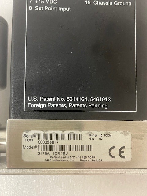 Mass Flow Controller 10 sccm N2 SN 2179A11CR1BV- used