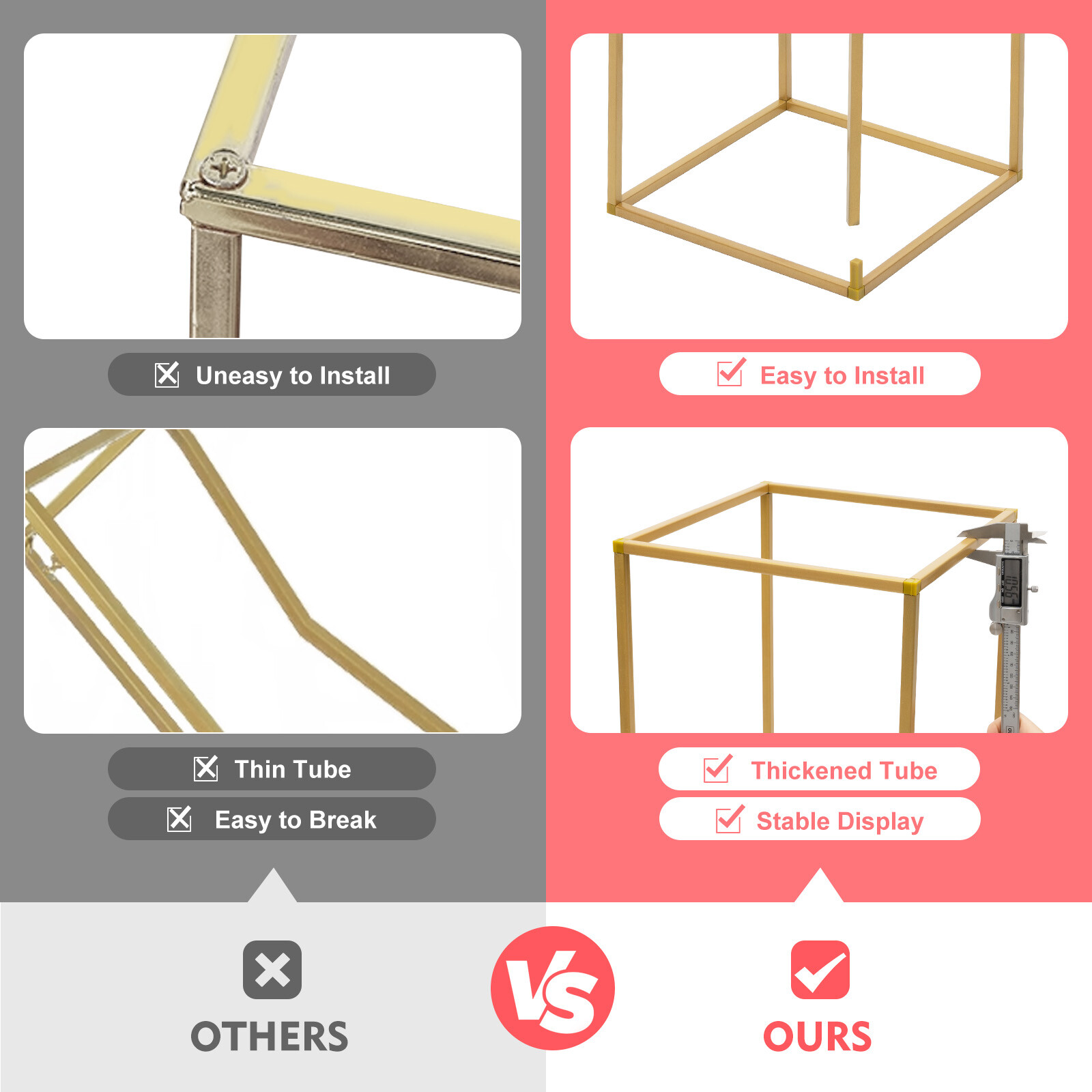 10PC 31.5 in Tall Gold Metal Flower Stand for Wedding Table Centerpieces GOOD