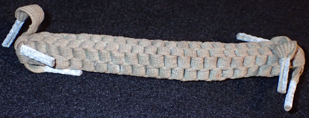 WWII Army USMC Boot Shoe Laces Art Work Woven Piece Trench-Art, Exceptional
