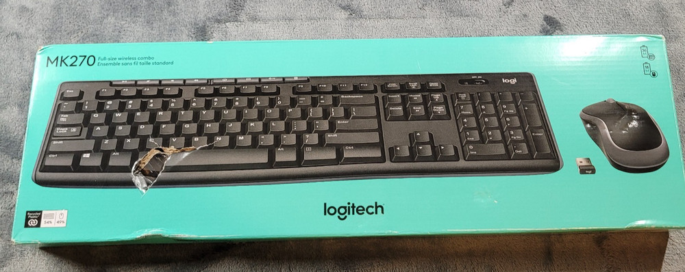 Logitech MK270 Wireless Keyboard & Mouse Combo Black New