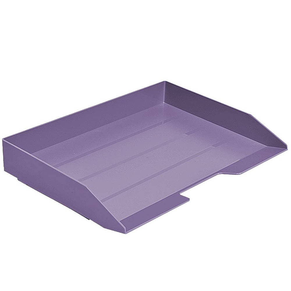 Stackable Letter Tray Single Side Load, Plastic, Desktop File Organizer (Soli...