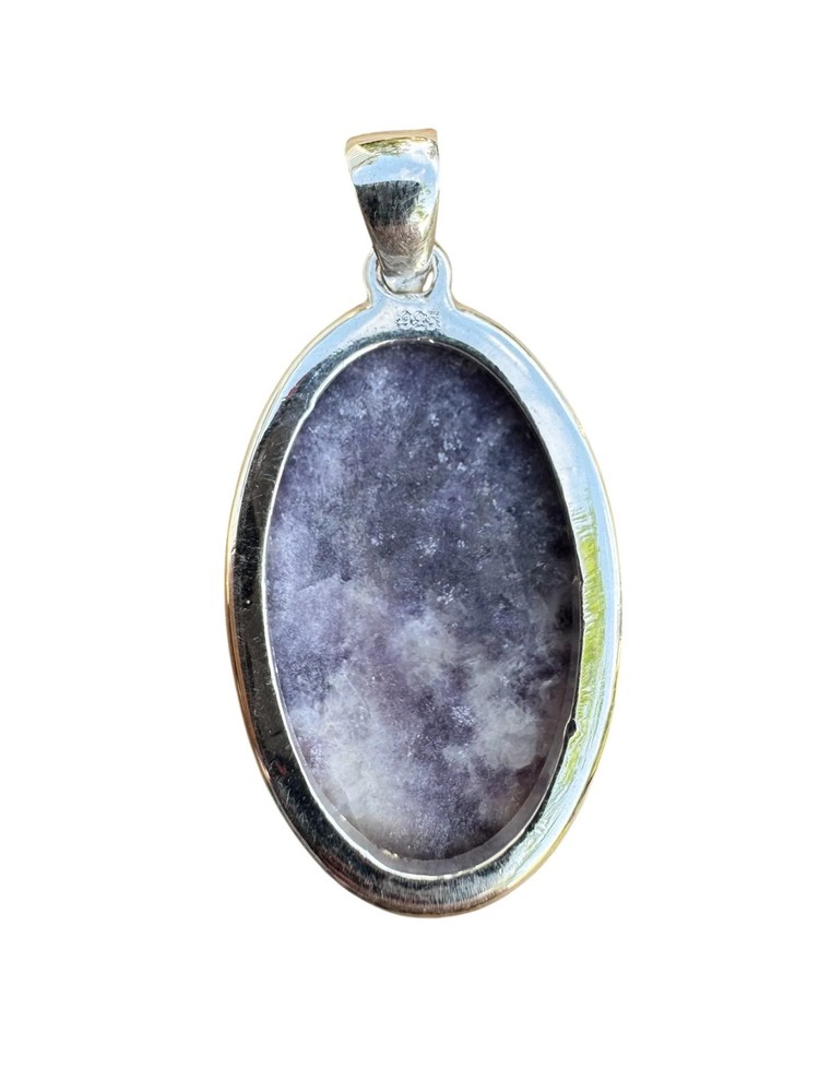 Lepidolite Solid 925 Sterling Silver Pendant
