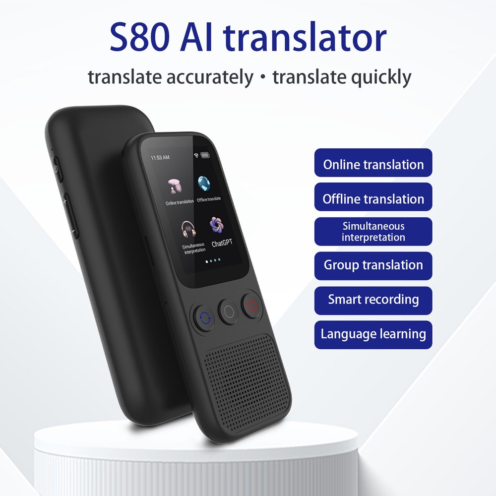 Portable Language Translator Device with 138 Languages Voice Translating .