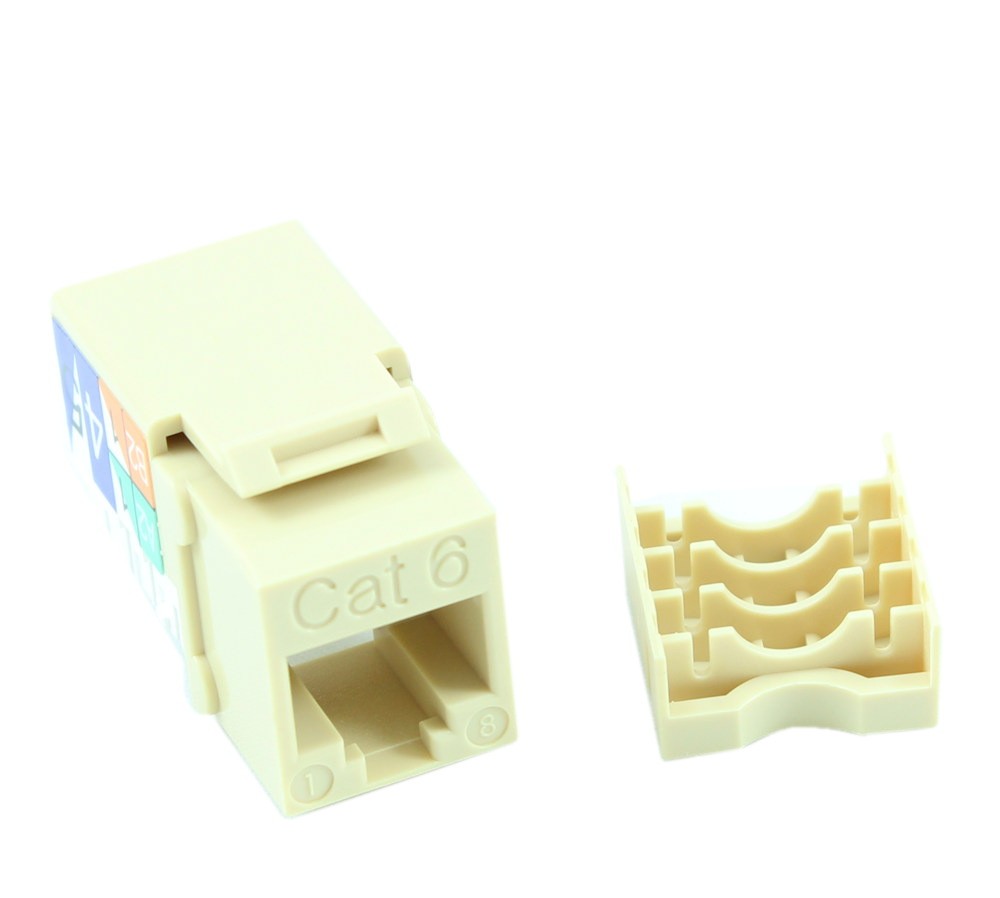 Keystone Jack Insert/Punch-down - Cat 6 RJ45 Networking Ivory