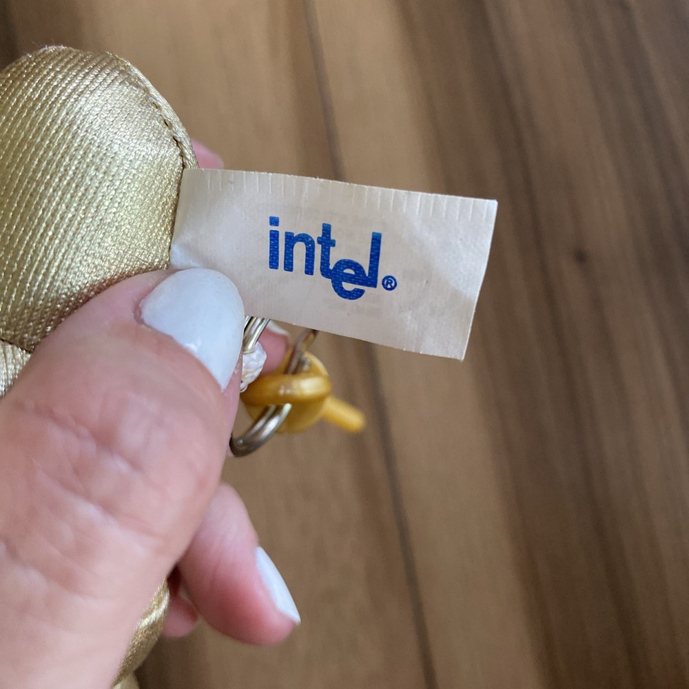Intel Inside Pentium Spaceman Astronaut Plush Gold Key Ring