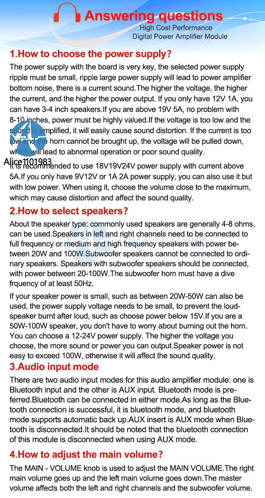 ZK-MT21 2.1Channel Bluetooth Audio Power Amplifier Board Subwoofer 50W*2+100W US
