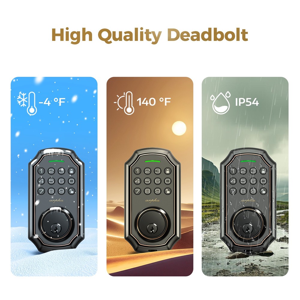 ARPHA Smart Door Lock Anti-Peeping Password Keypad Deadbolt Auto Lock Security
