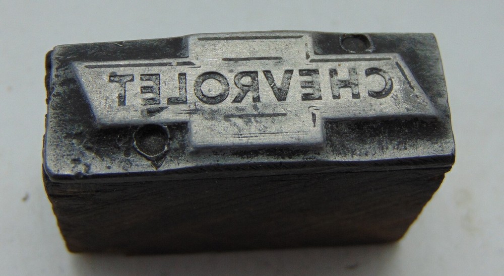 Printing Letterpress Printer Block Chevy Logo