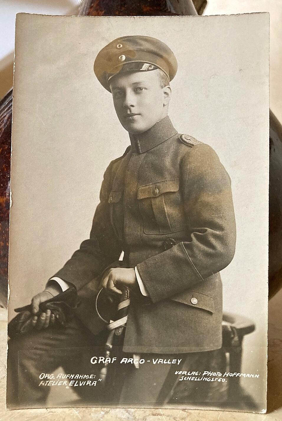 RARE! POST-WW1 GERMAN FREIKORPS EPP CMDR. GRAF ARCO-VALLEY PHOTO POSTCARD RPPC