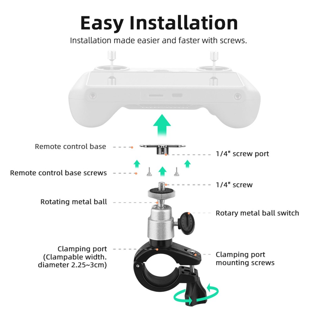 Bicycle Bracket Base Cycling Bracket Accessory for RC/RC2 Screen Remote Control