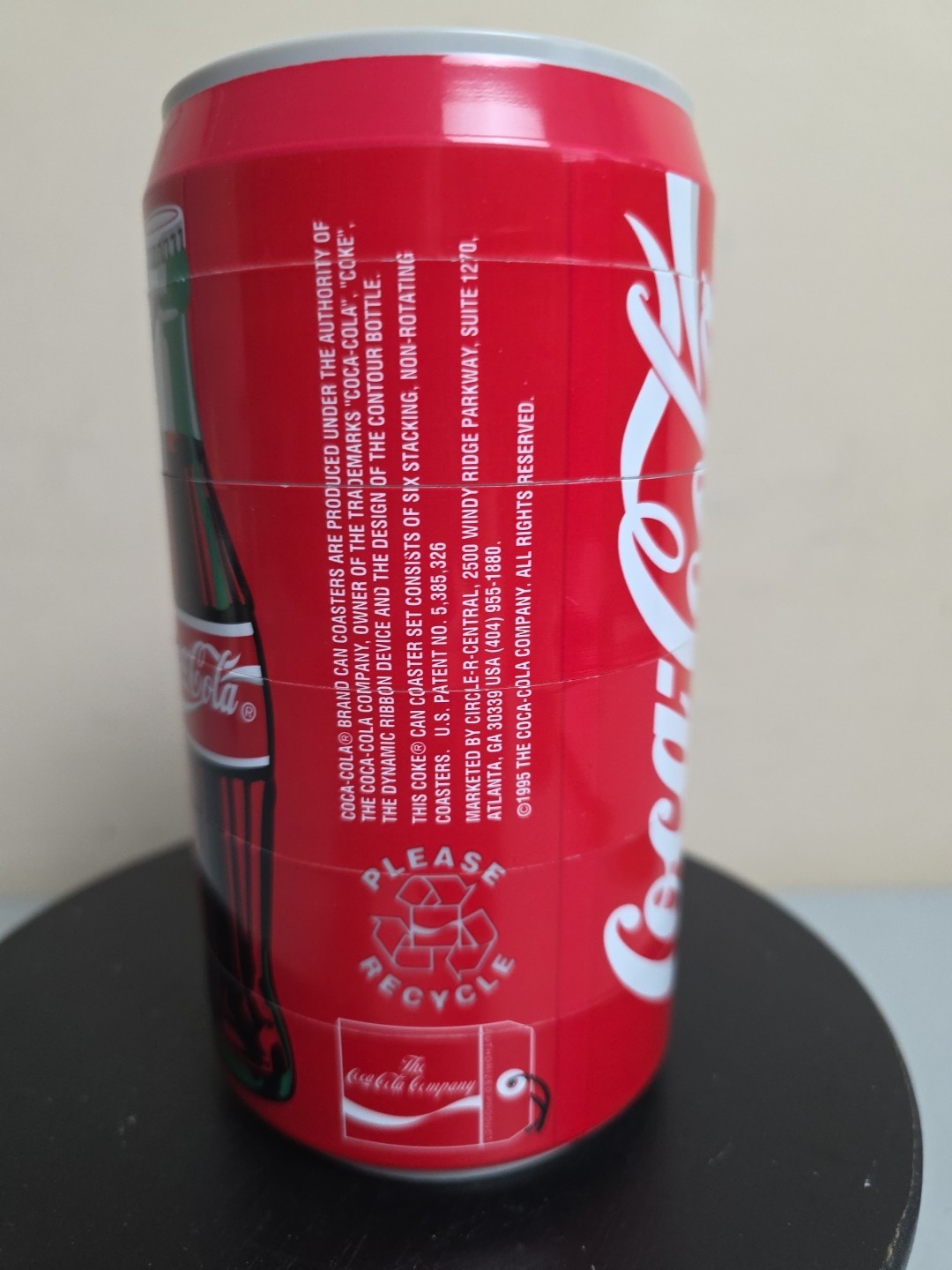 VINTAGE 1995 COCA COLA PUZZLE CAN COASTER - Set of 6 stacking coasters. Coke