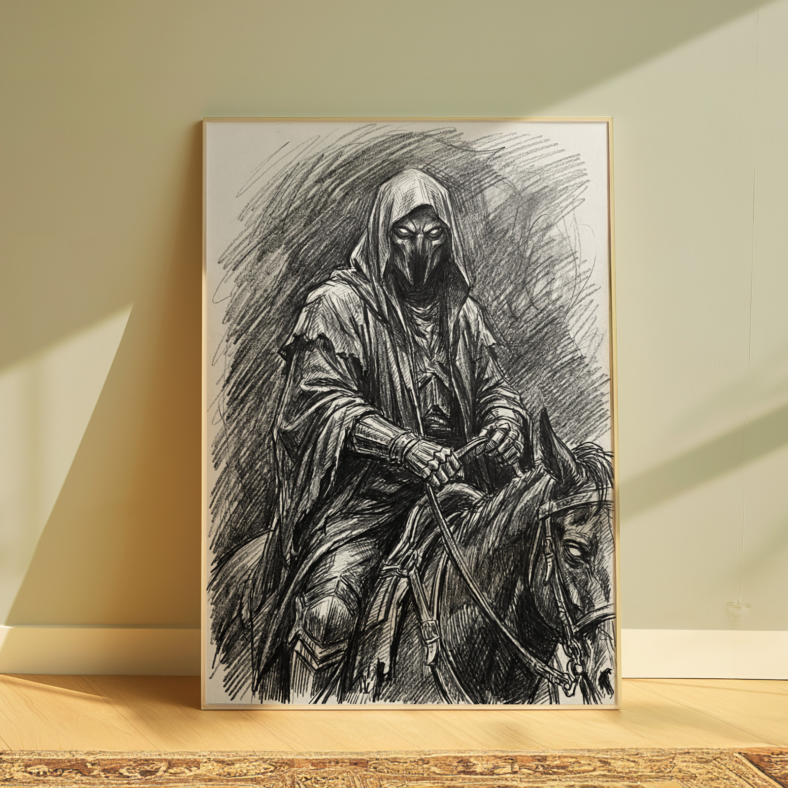 NAZGUL LORD OF THE RINGS DRAWING PRINT PORTRAIT SKETCH 8" x 10" WALL ART PRINT