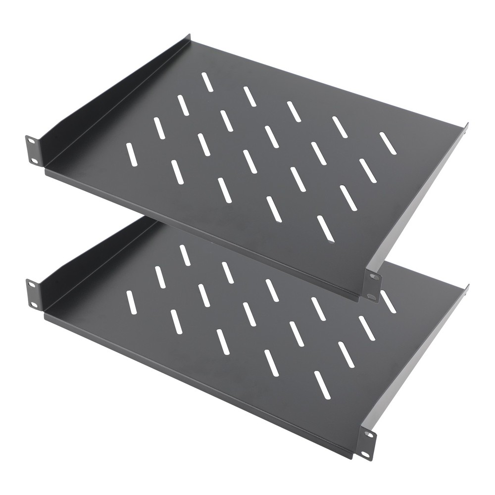 1/2Pcs 19" Rack Mount Fixed Rack Server Shelf 1U Vented Rack Mount Tray