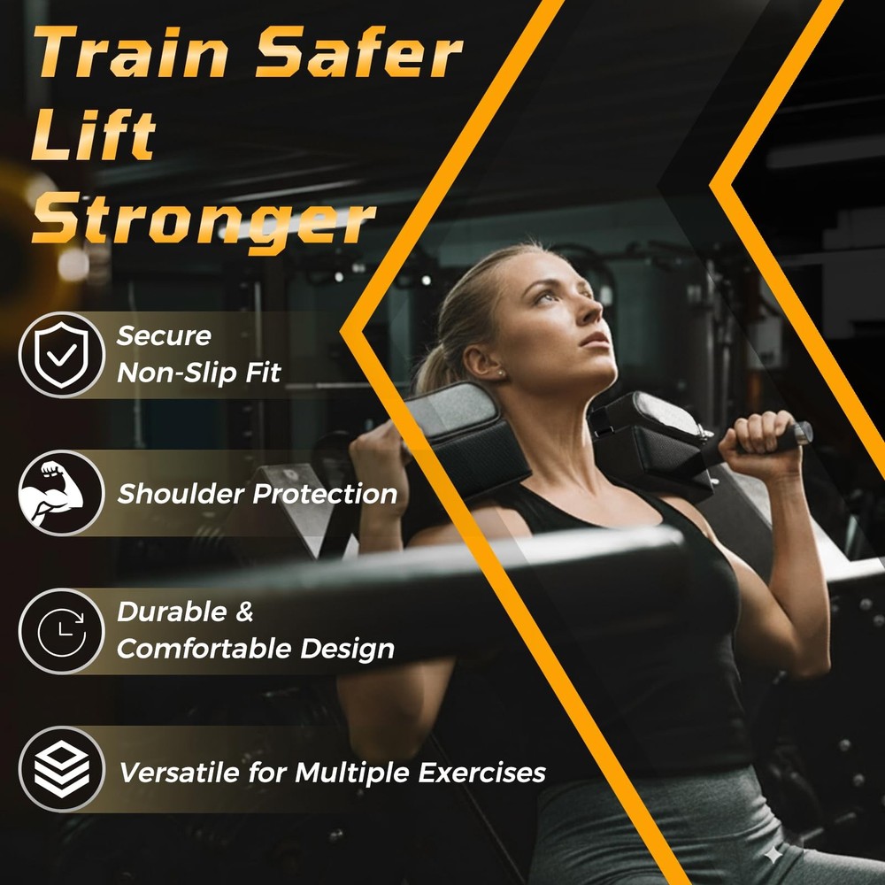 Hack Squat Shoulder Pads 2 PCS – Thick Foam Cushion with Adjustable Straps, R...