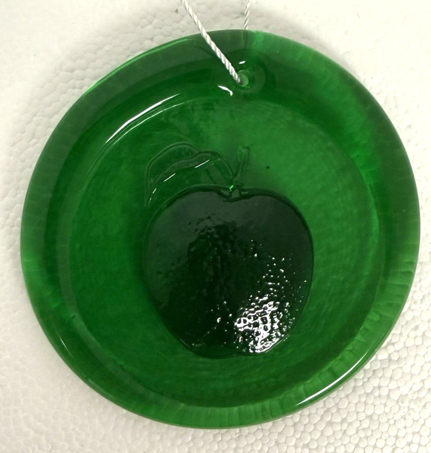 Blenko Glass Suncatcher - Apple - Clover