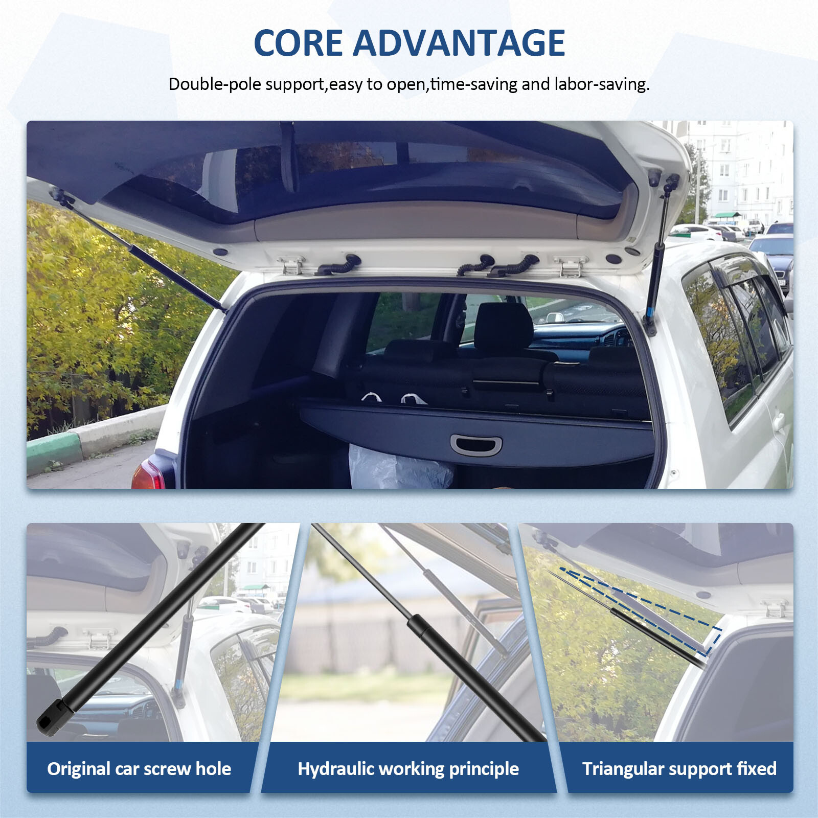 For 2007-2014 Chevy Tahoe Qty 2 Rear Window Glass Lift Supports Shocks Struts