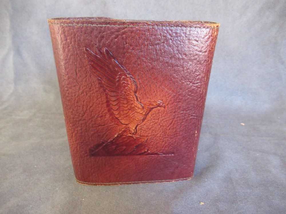 WWII US Army Playing Cards in Leather Case Embossed with Eagle ch1208