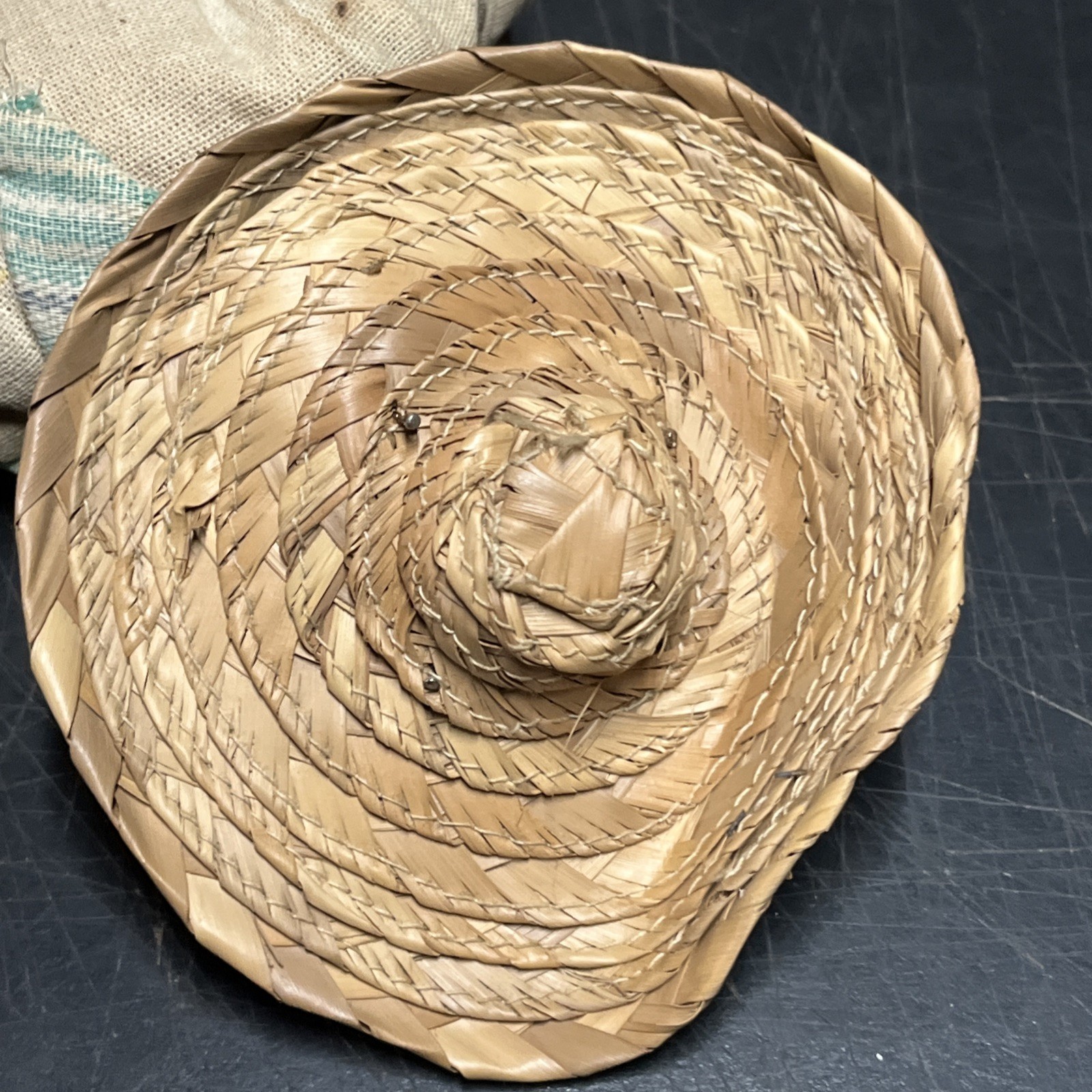 Vintage Mexican Hand Made Painted Oil Cloth Folk Art Dolls 9”Tall