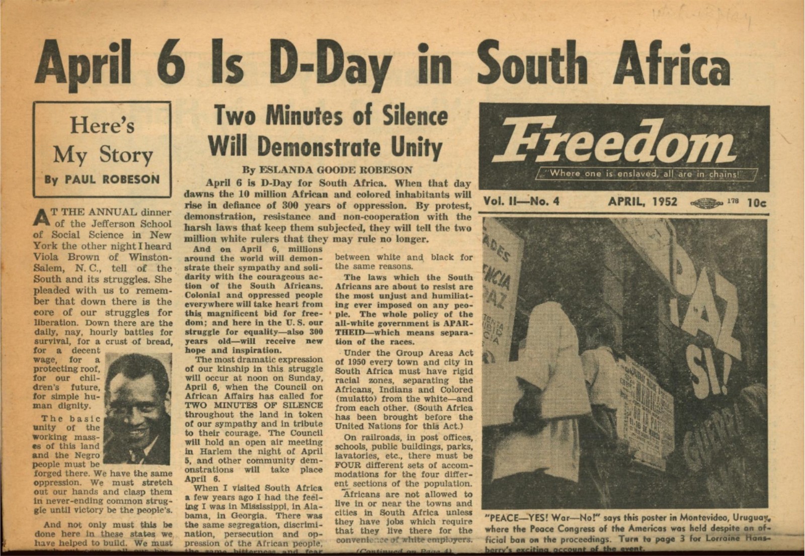 1952 FREEDOM Harlem newspaper  ROBESON, HANSBERRY, CHARLOTTA BASS