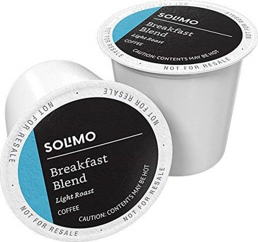 Solimo Decaf Breakfast Blend 100 Coffee Pods - Light Roast