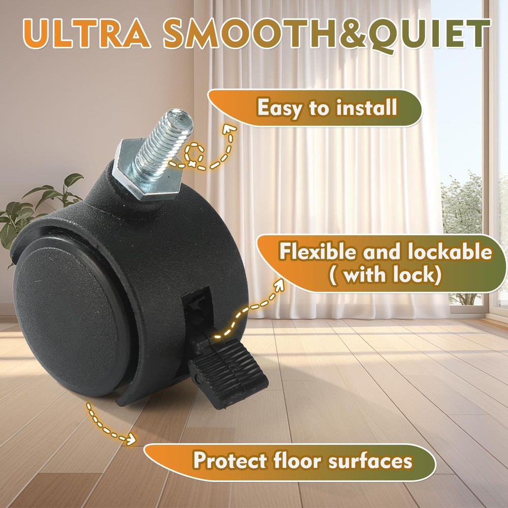 Room Divider Screen 72"x72" with Lockable Caster Wheels, Privacy Panel for Ho...