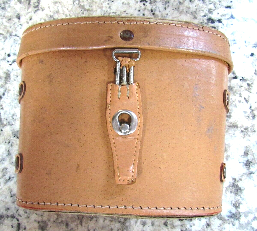 VINTAGE Vernon leather Binoculars/ Case Blk GOOD CONDITION