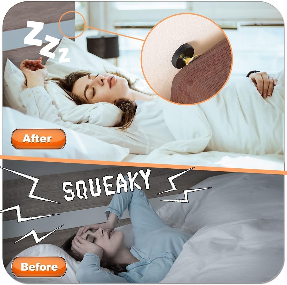 Noise Reducing Bed Frame Stoppers - Adjustable 4-Pack Headboard Stabilizers