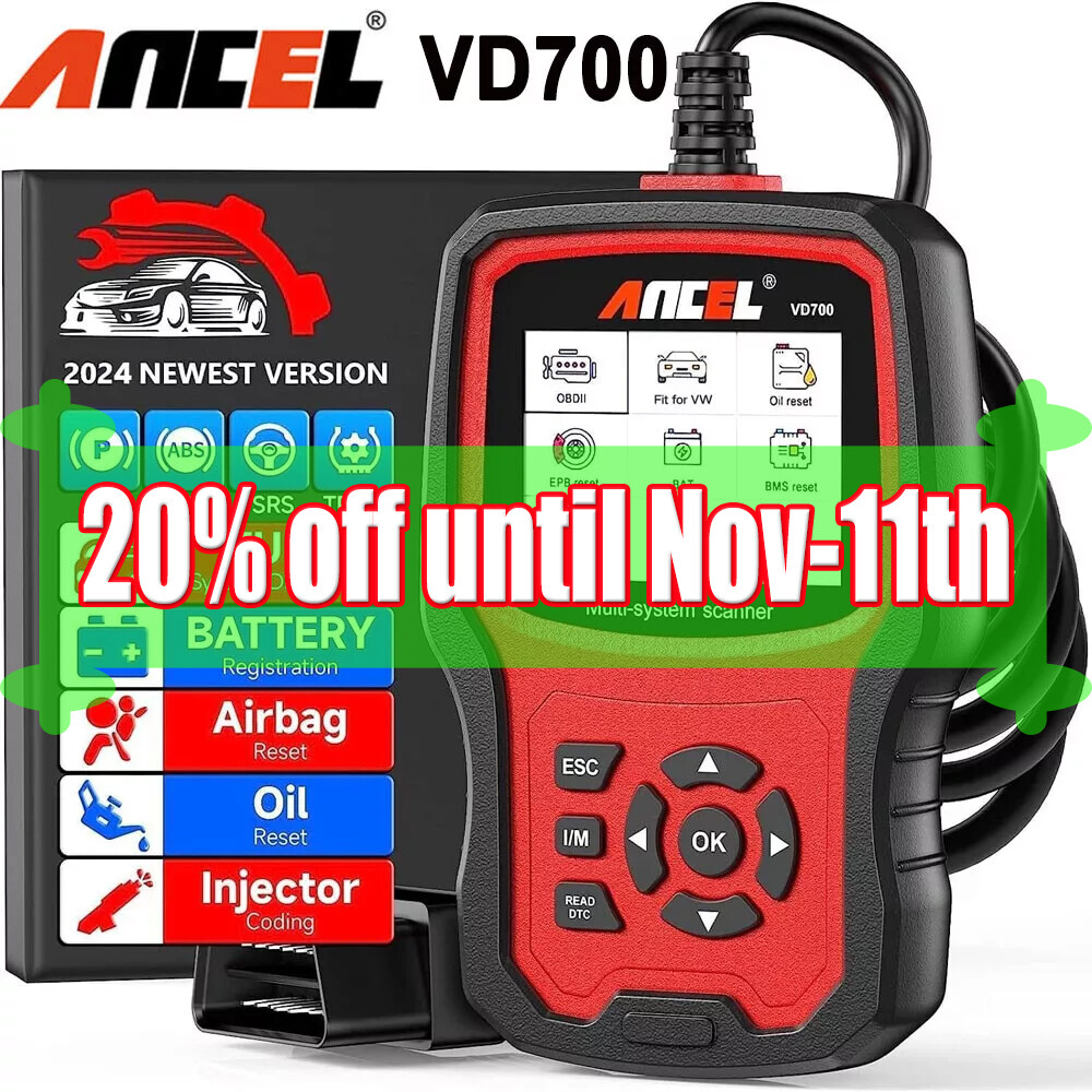 ANCEL VD500 VD700 All System Oil ABS SRS DPF OBD2 Scanner Code Reader Diagnostic