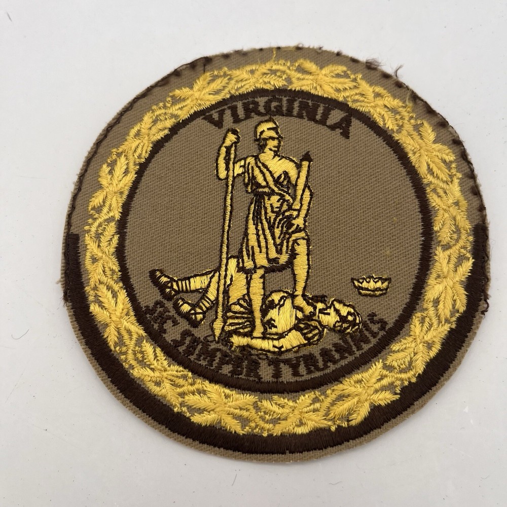 Virginia Patch Virginia Sic Semper Tyrannis Patch Brown Yellow