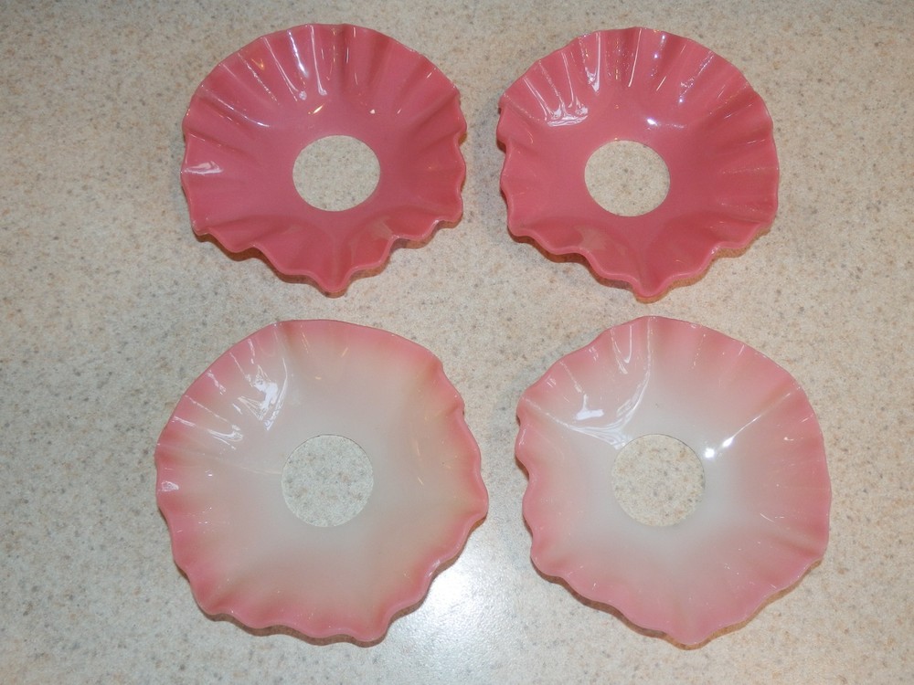 SET 4 CANDLESTICK RUFFLED CANDLE CUPS 4" CANDLE ACCESSORIES