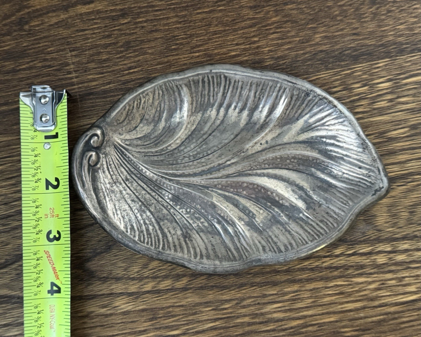 Poole sterling Silver leaf Tray dish Banana Leaf 440 Vintage