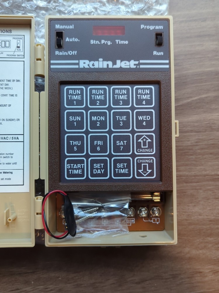 RainJet Electronic Sprinkler Timer 4 Station Controller Model RJC-4 NOS