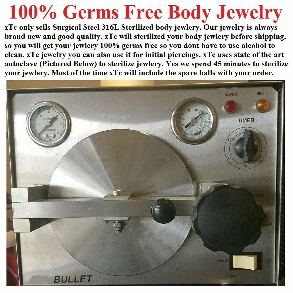 TINY TINY TINY (Only0.9mm) SMALLEST BALL 22g Sterilized Nose "L" Stud.