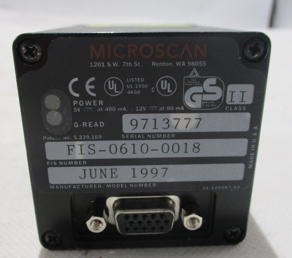 NEW MICROSCAN MS610 SCANNER FIS-0610-0018