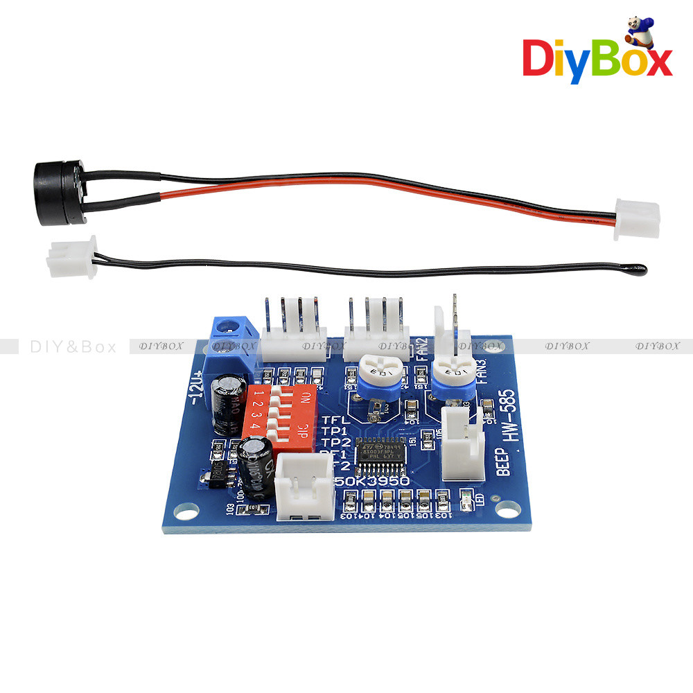 12V PWM PC CPU Fan Temperature Control Speed Controller Module High-Temp Alarm