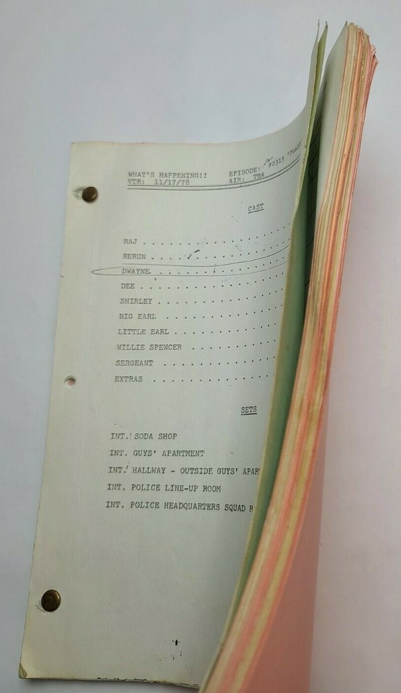 WHAT'S HAPPENING!! / 1978 TV Script, David Hollander "Positive Identification"