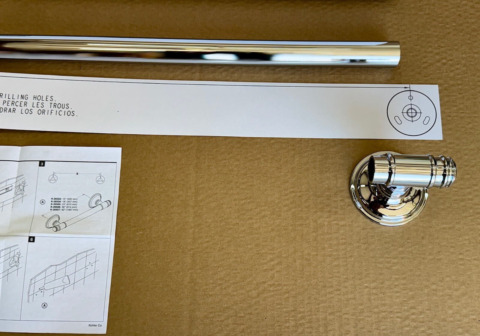 KOHLER Eclectic 42 in. Grab Bar in Polished Chrome 300 LBS Load TOP Quality