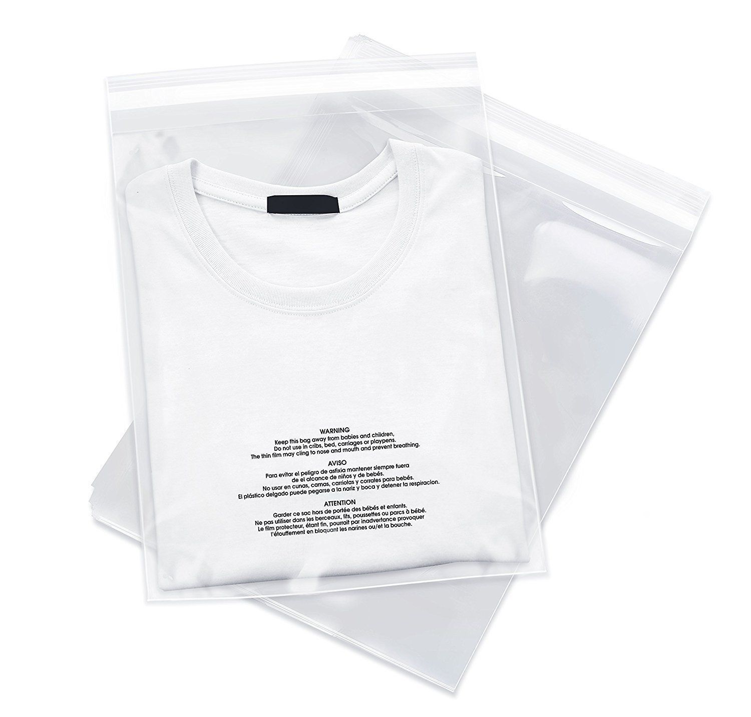 11x14 Clear Suffocation Warning Poly Self Seal Bags -ST ShipMailers