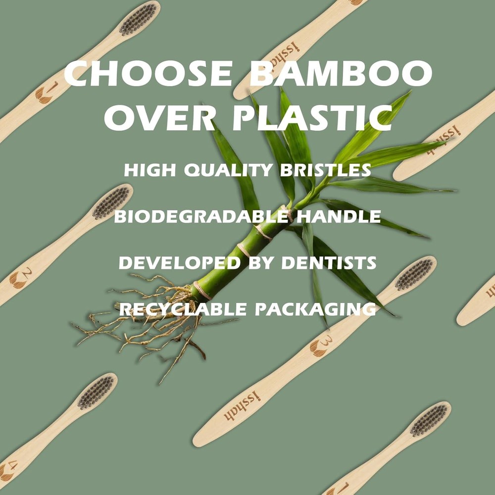 Biodegradable Eco-Friendly Natural Compostable Bamboo Toothbrushes, FSC...