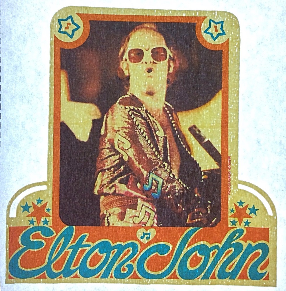 Original Vintage Elton John Small Iron On Transfer
