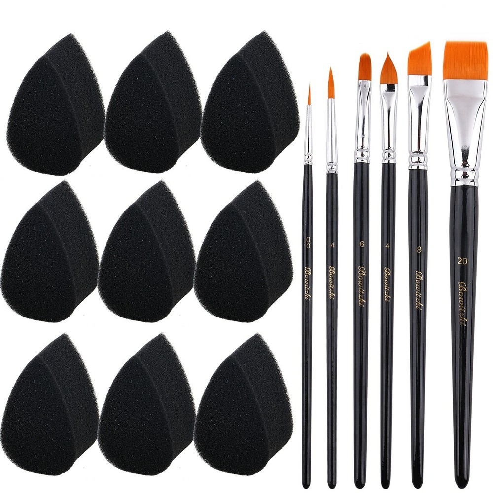 Bowitzki 6 Pack Face Paint Kit Bundle Kit Professional Face Paint Brushes Sponge
