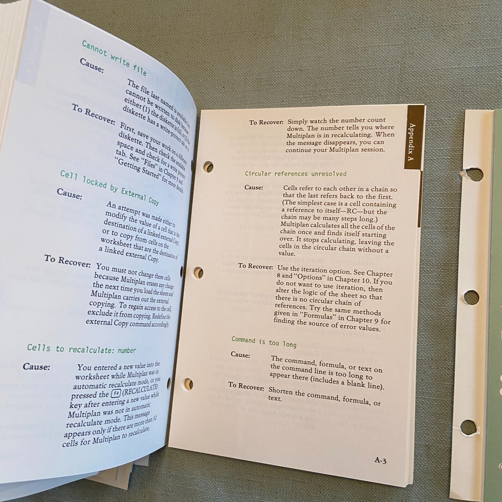 IBM PC Computer Professional Multiplan Electronic Worksheet Microsoft 1983 V 1.1
