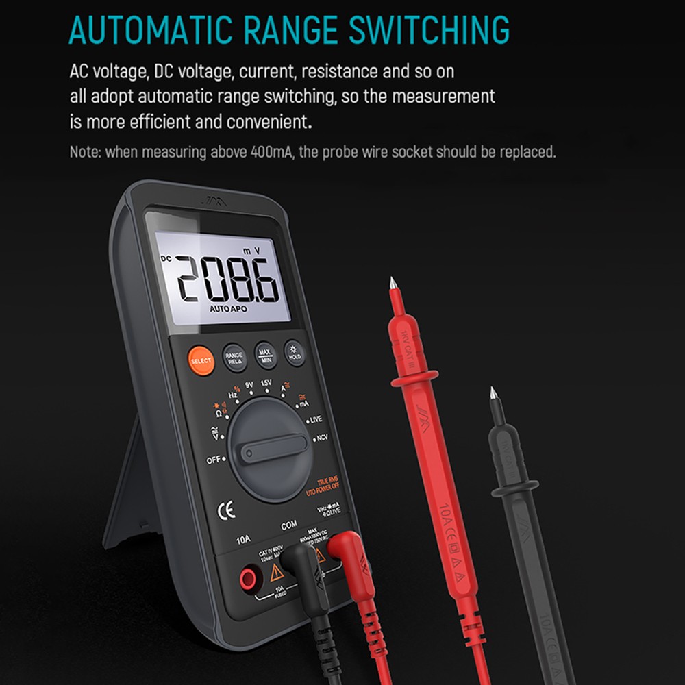 6000 Counts with DC/AC Voltmeter; Measures Voltage Digital Multimeter Tester
