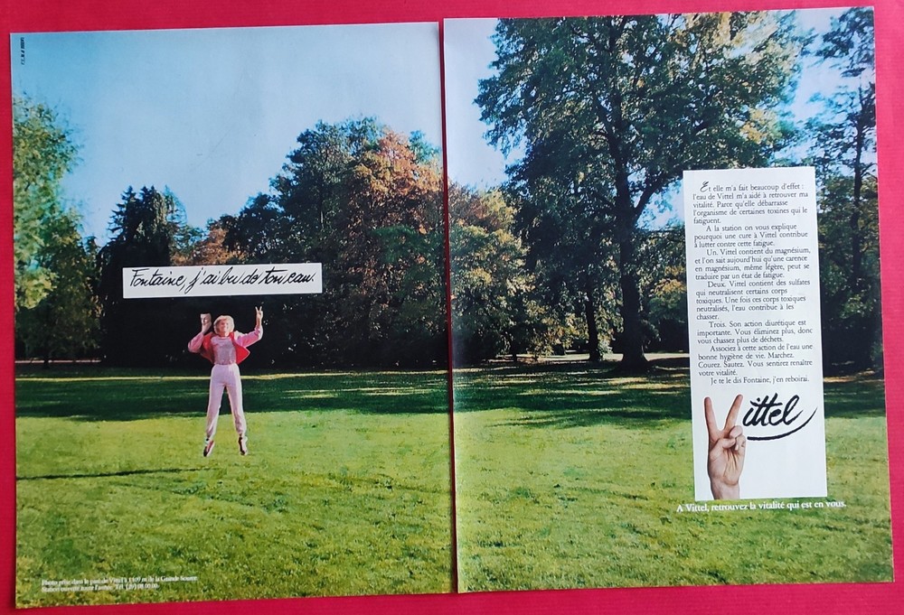 PRESS AD: Eau de VITTEL and Biscuits de Papy BROSSARD 1981