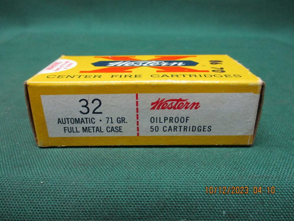 Vintage Western X, 32 Automatic 71Gr., Ammo Box, (EMPTY)