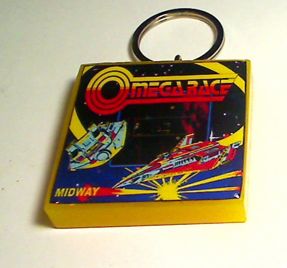 Omega Race Arcade Coin Door accessory Keychain