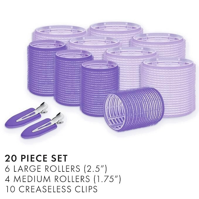 Hot Tools Self-Grip Roller Kit 6 large rollers, 4 medium rollers, 10 clips New