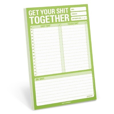 Knock Knock Green Get Your Sh*t Together Notepad